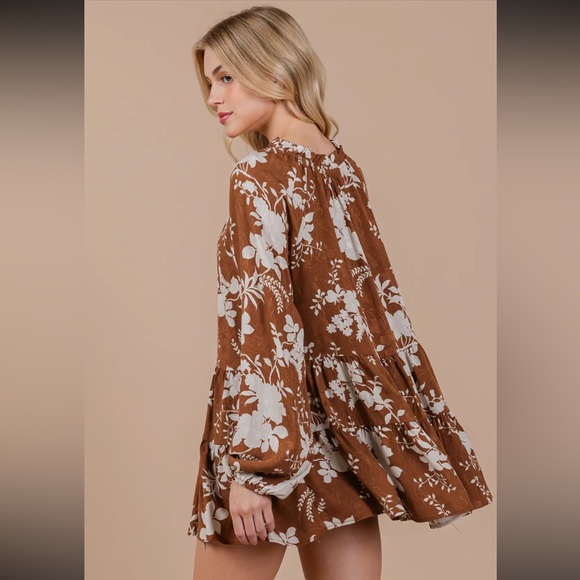 Boho Floral Print Long Sleeve Top - Picture 5 of 7